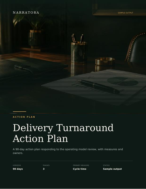 Action Plan sample — Delivery Turnaround Action Plan