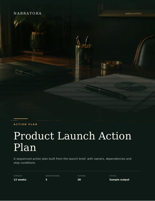 Action Plan sample — Product Launch Action Plan