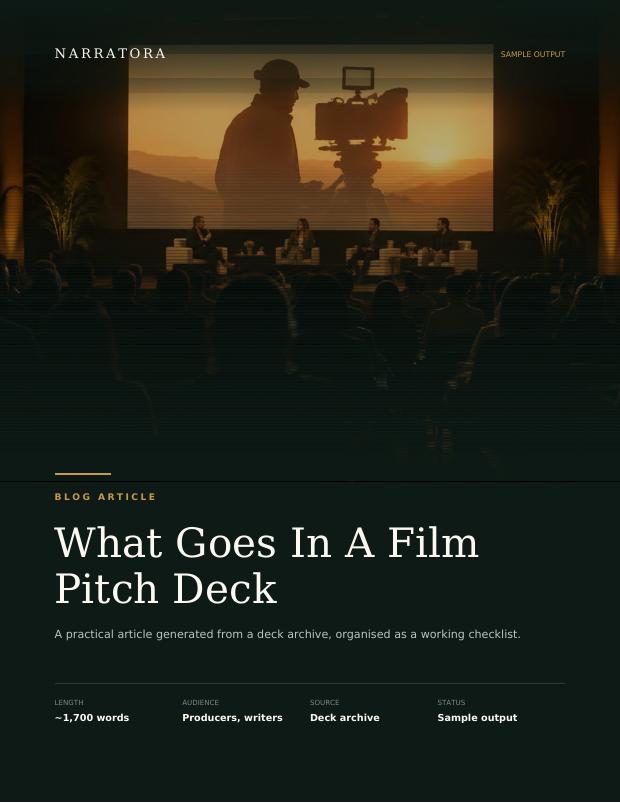 Blog Article sample — What Goes In A Film Pitch Deck
