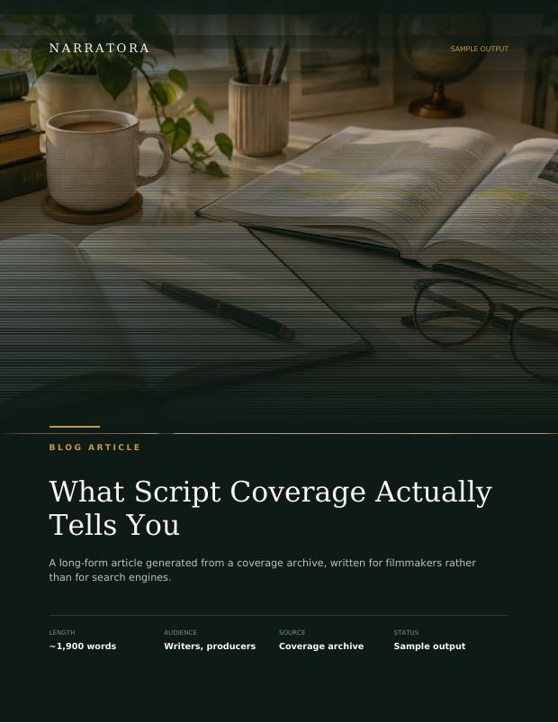 Blog Article sample — What Script Coverage Actually Tells You