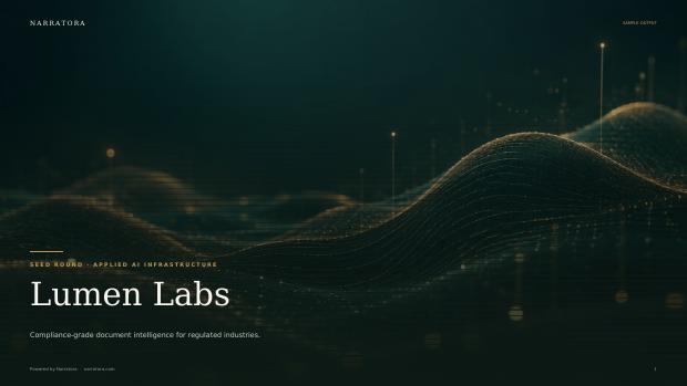 Business Pitch Deck sample — Lumen Labs