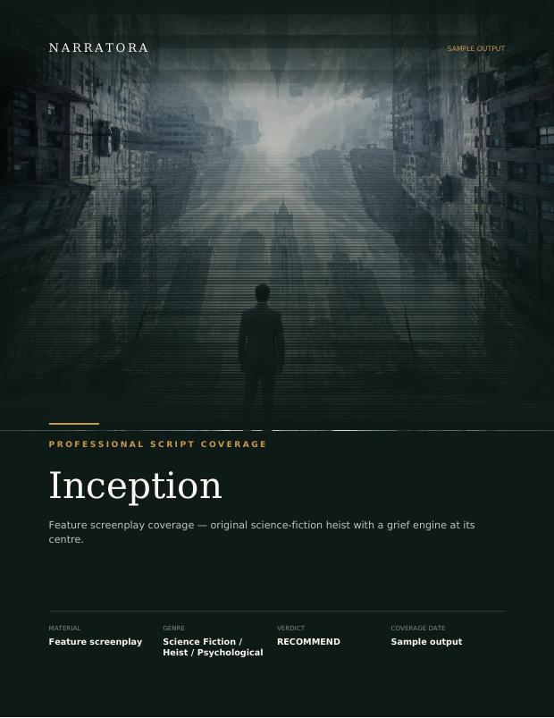 Professional Script Coverage sample — Inception