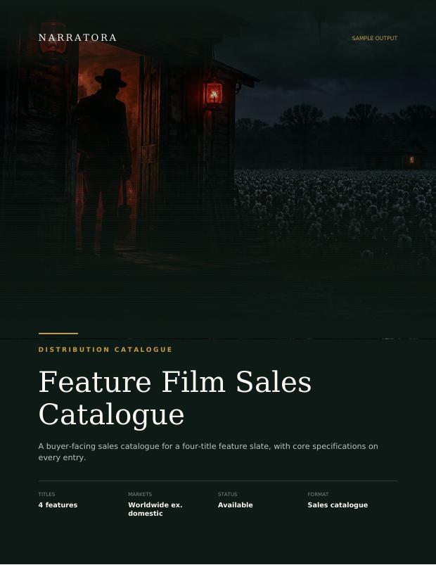 Distribution Catalogue sample — Feature Film Sales Catalogue