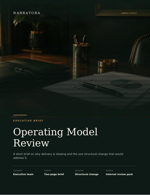 Executive Brief sample — Operating Model Review