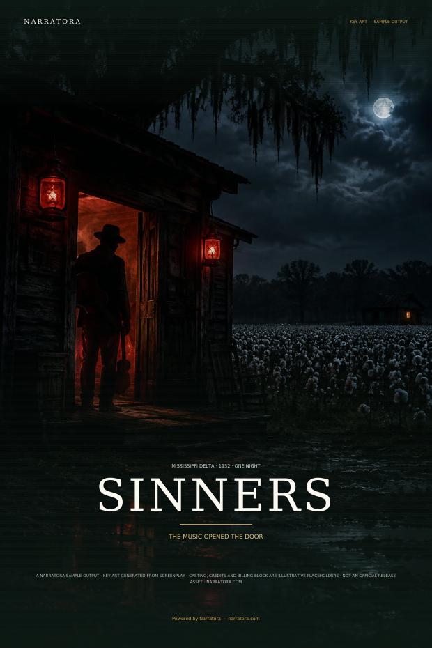 Theatrical Key Art & Poster sample — Sinners
