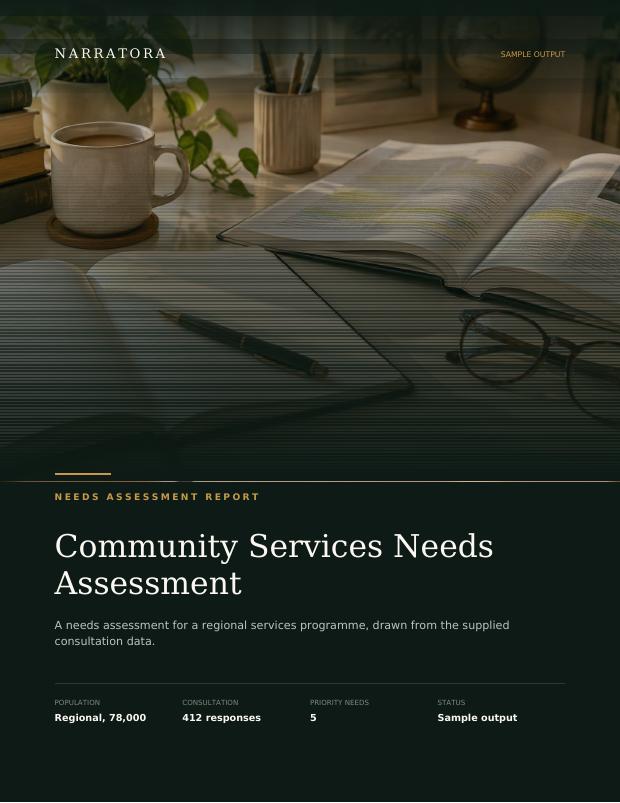 Needs Assessment Report sample — Community Services Needs Assessment